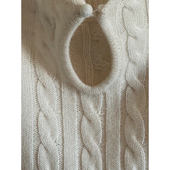 Grey Ven Women's XSmall White Halket Wool Cashmere Crew Neck Long Sleeve Sweater - Picture 9 of 11